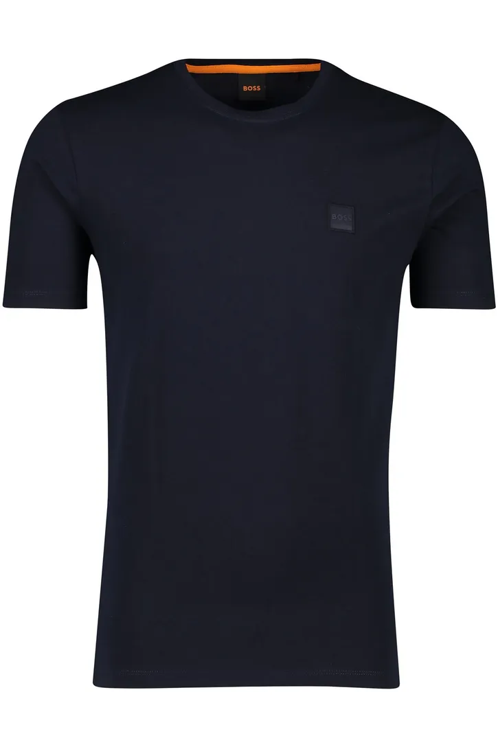 Katoenen T-shirt Boss Orange Tales donkerblauw normale fit