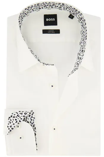 Hugo Boss Boss H-Hank Black overhemd mouwlengte 7 wit