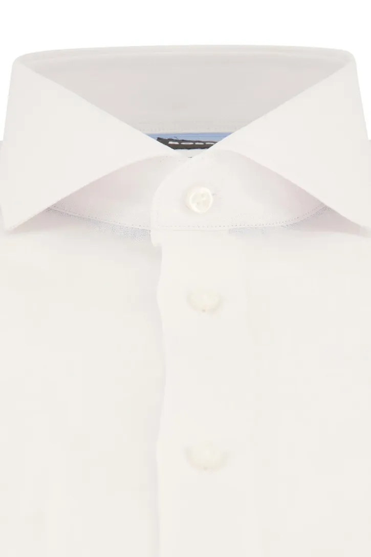 Wit effen BOSS business overhemd slim fit
