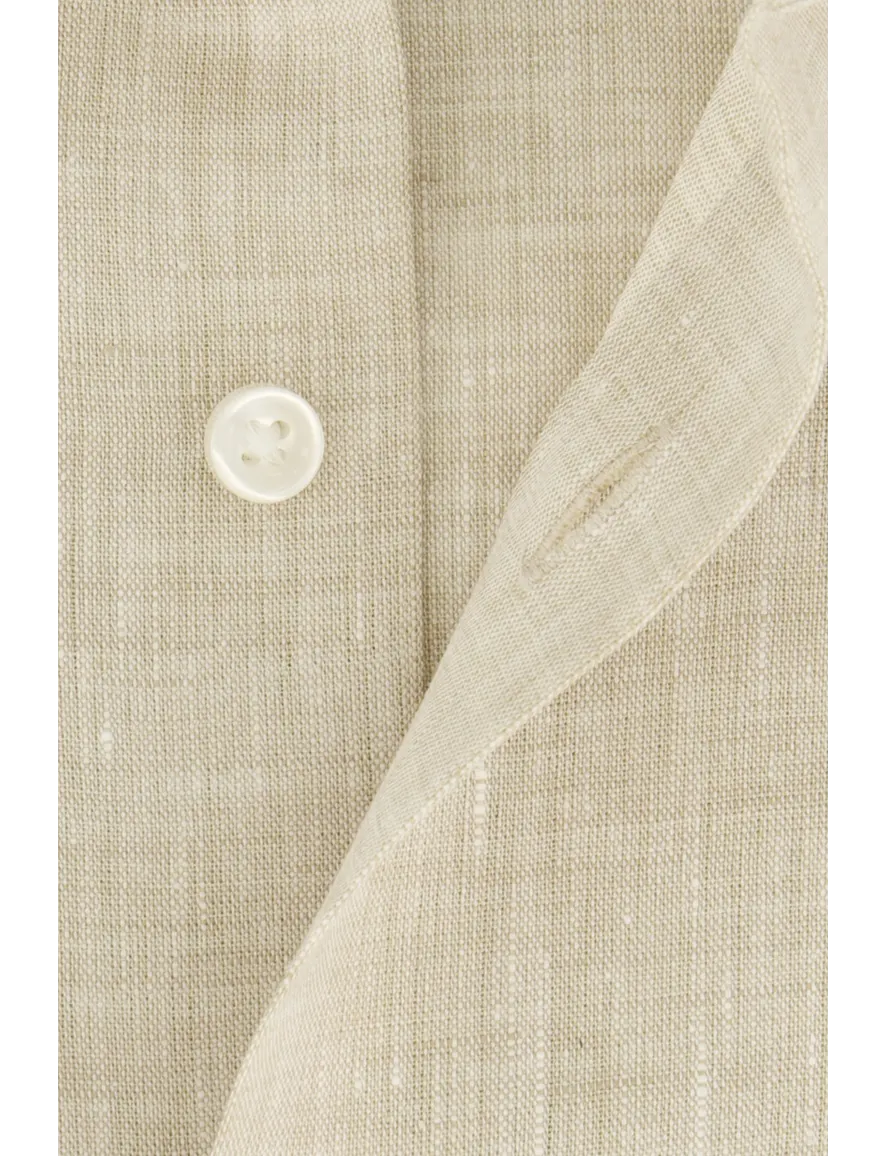 Boss overhemd H-HANK beige linnen