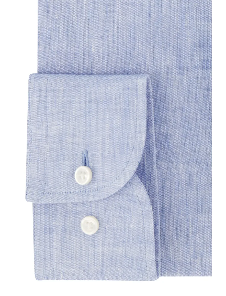 Boss linnen overhemd lichtblauw slim fit casual