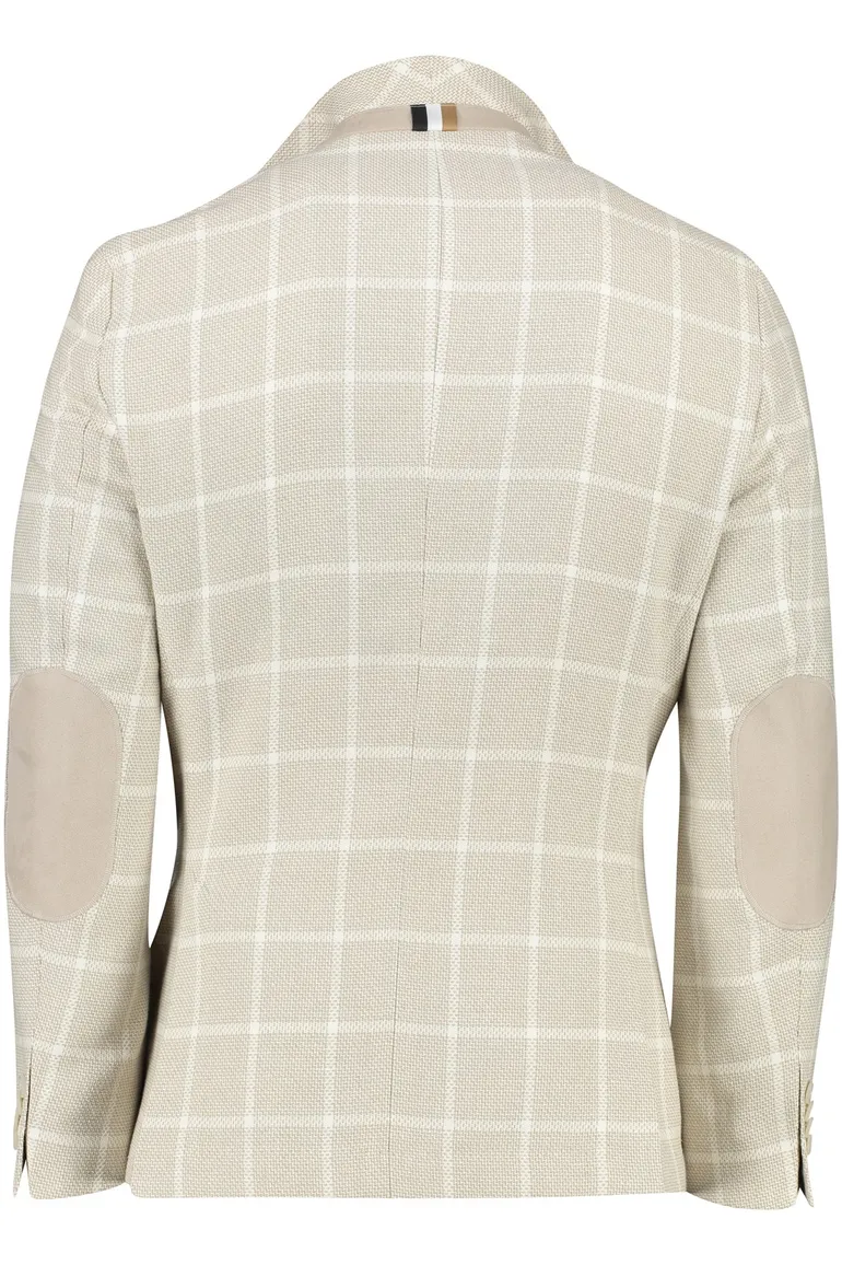 Boss Black colbert C-Jaye-Elbow beige geruit