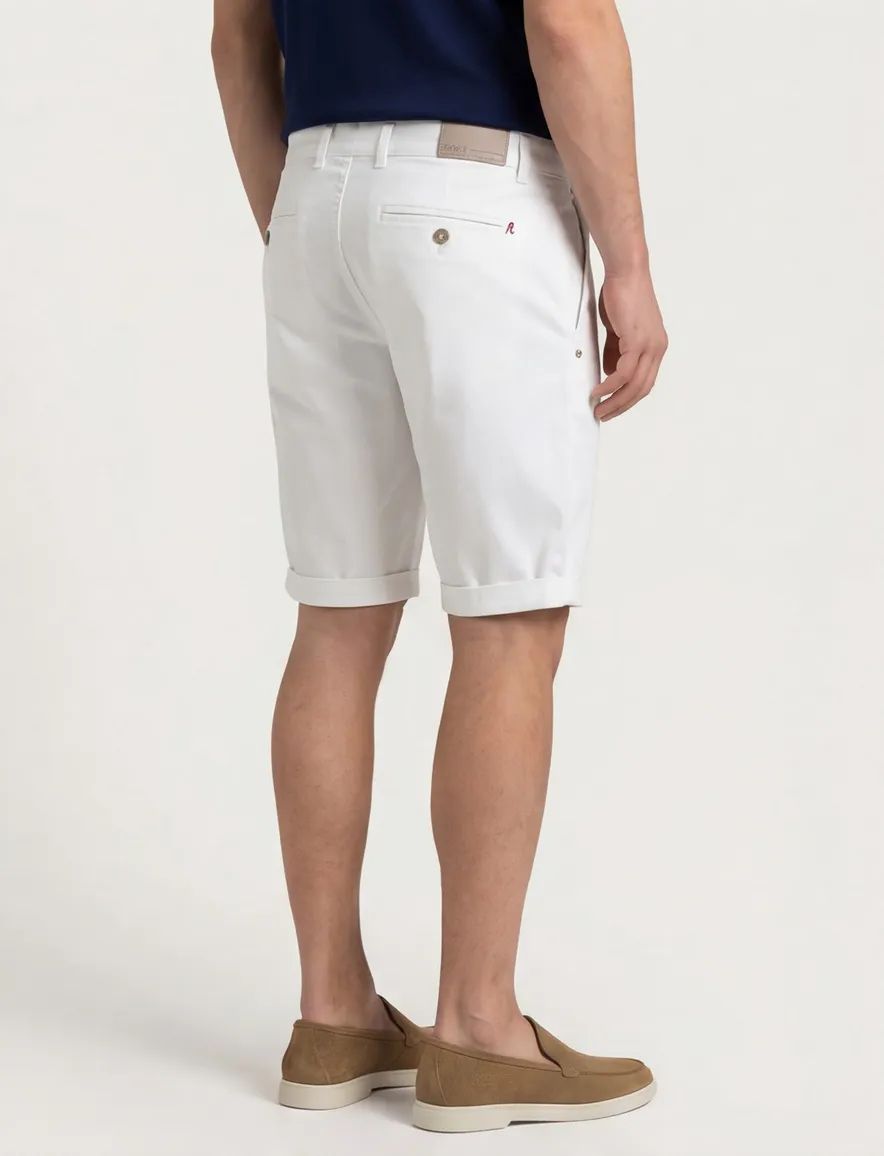 Replay korte broek effen wit katoen