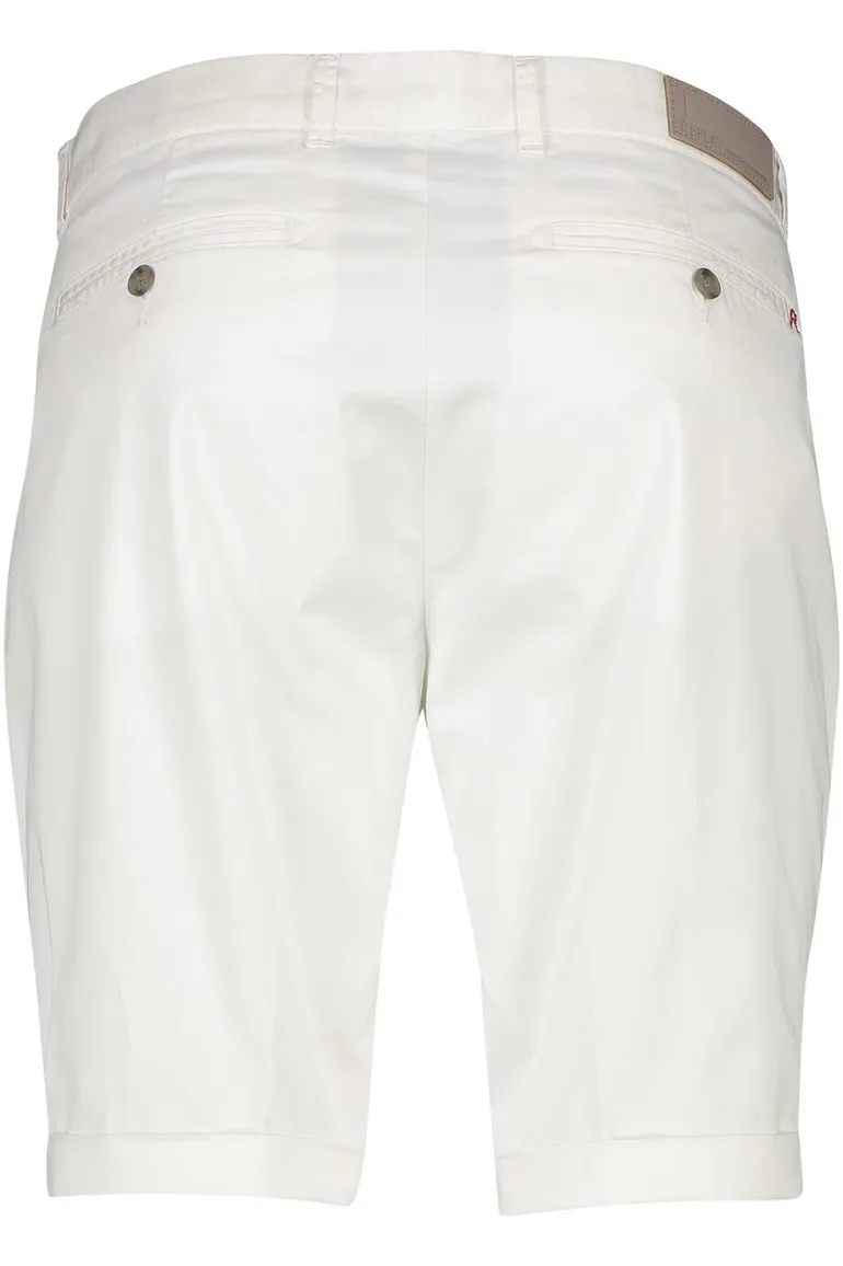 Replay korte broek effen wit katoen