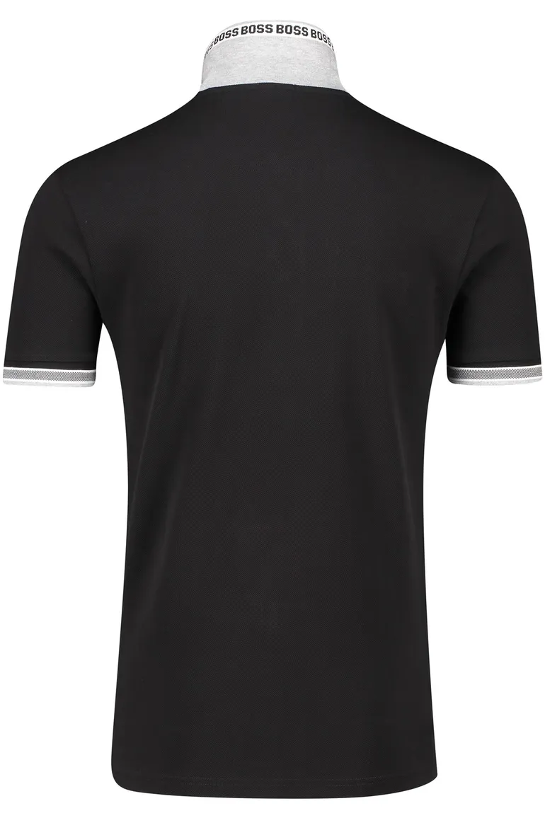 BOSS Green Paddy polo zwart 3 knoops