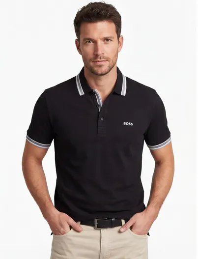 Hugo Boss Zwarte BOSS Green polo katoen