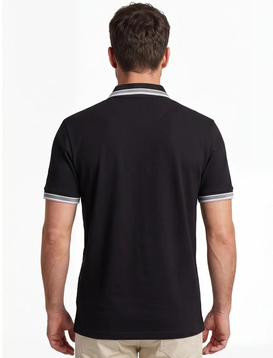 BOSS Green Paddy polo zwart 3 knoops