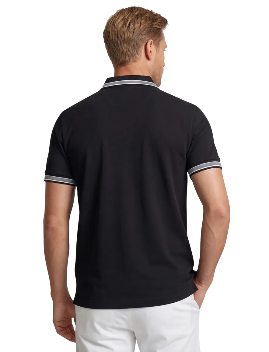 Katoenen BOSS polo regular fit navy 2-knoops Paddy