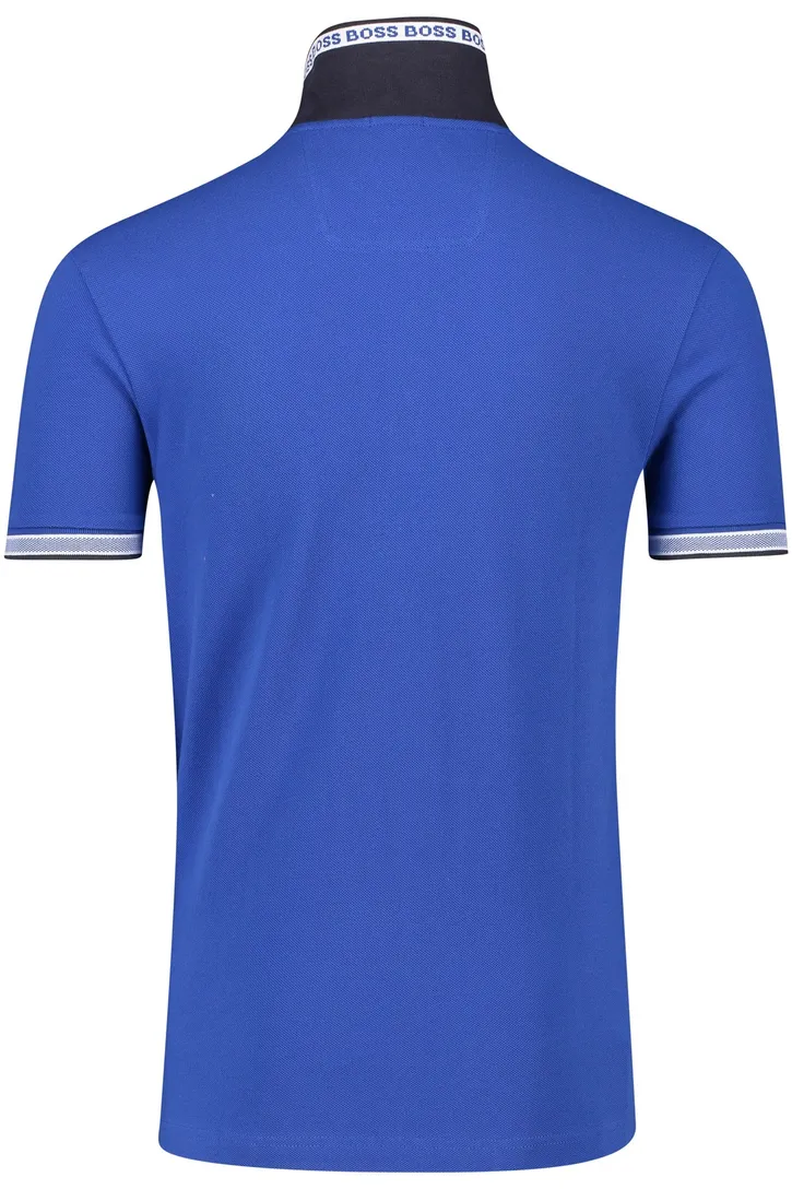 Katoenen BOSS Green Paddy polo effen blauw normale fit
