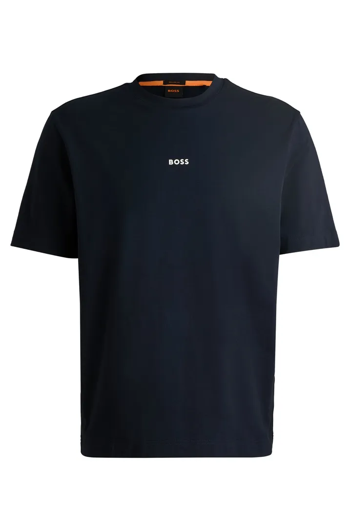 Relaxed fit Boss Orange t-shirt ronde hals korte mouw navy