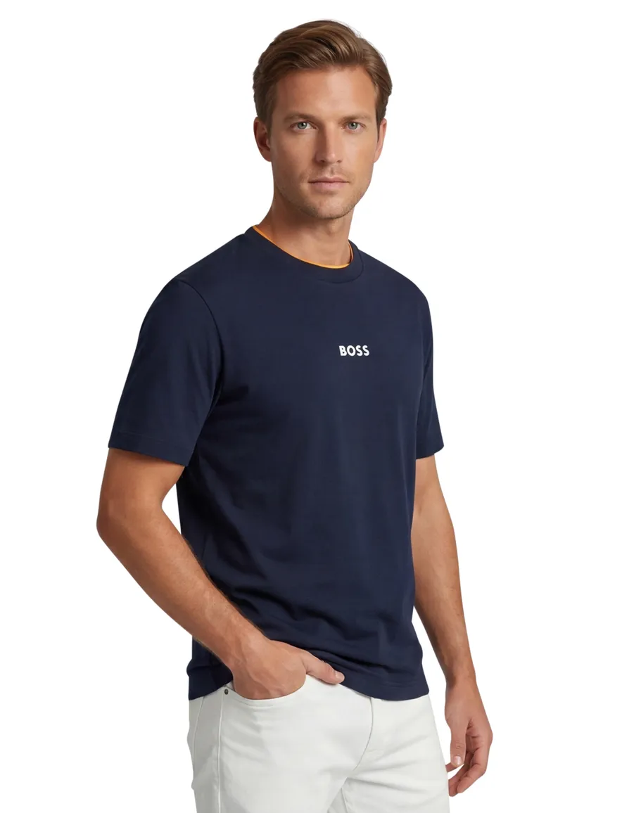 Boss Orange t-shirt donkerblauw effen