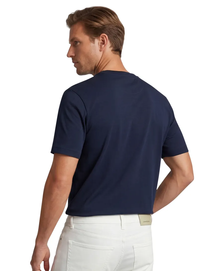 Relaxed fit Boss Orange t-shirt ronde hals korte mouw navy