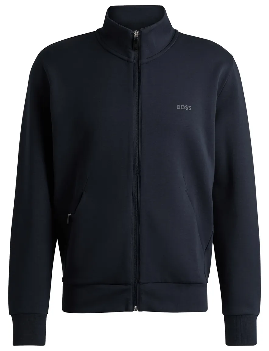 Boss Skaz vest donkerblauw effen katoen normale fit