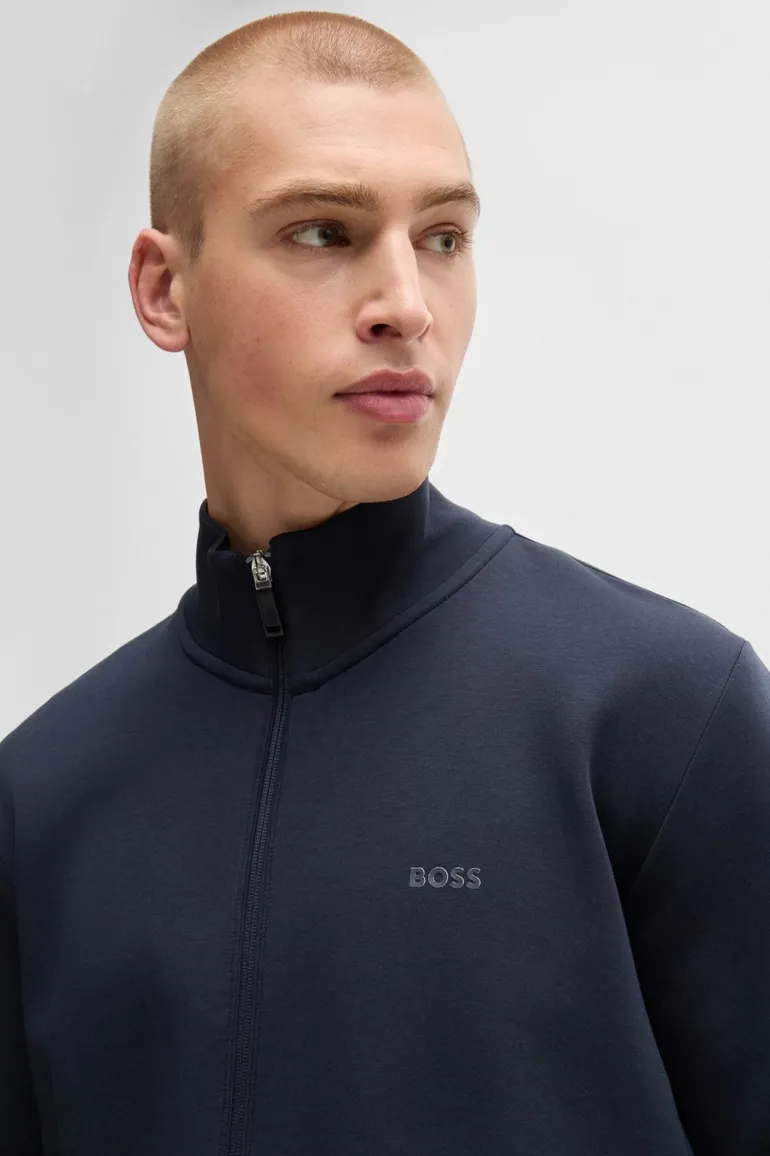 Boss Skaz vest donkerblauw effen katoen normale fit