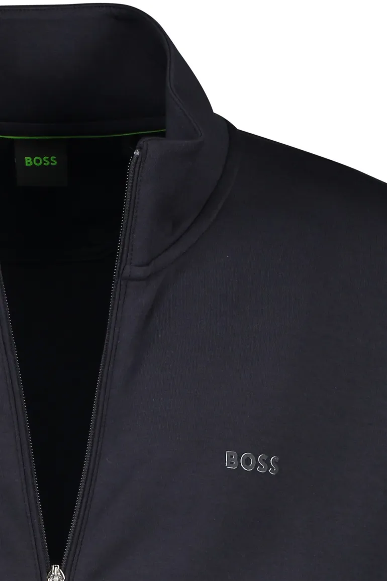 Boss Skaz vest donkerblauw effen katoen normale fit