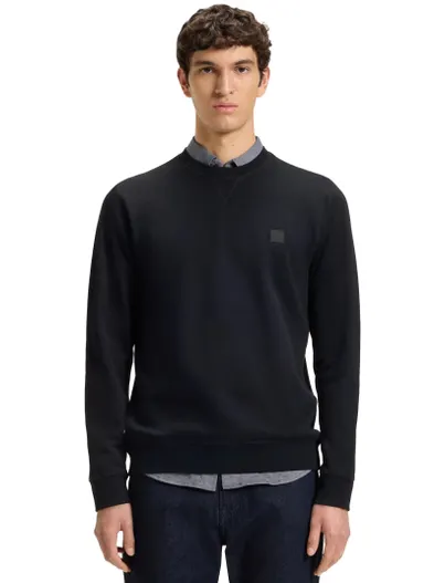Hugo Boss Boss Westart sweater effen donkerblauw katoen normale fit