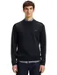 Boss Westart sweater effen donkerblauw katoen normale fit