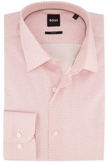 Hugo Boss Boss overhemd H-HANK roze geprint