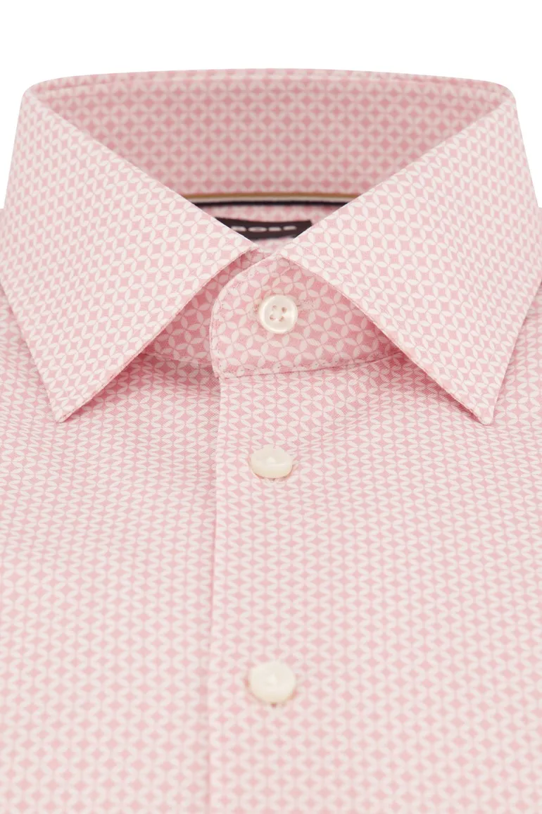 BOSS H-Hank overhemd slim fit roze geprint