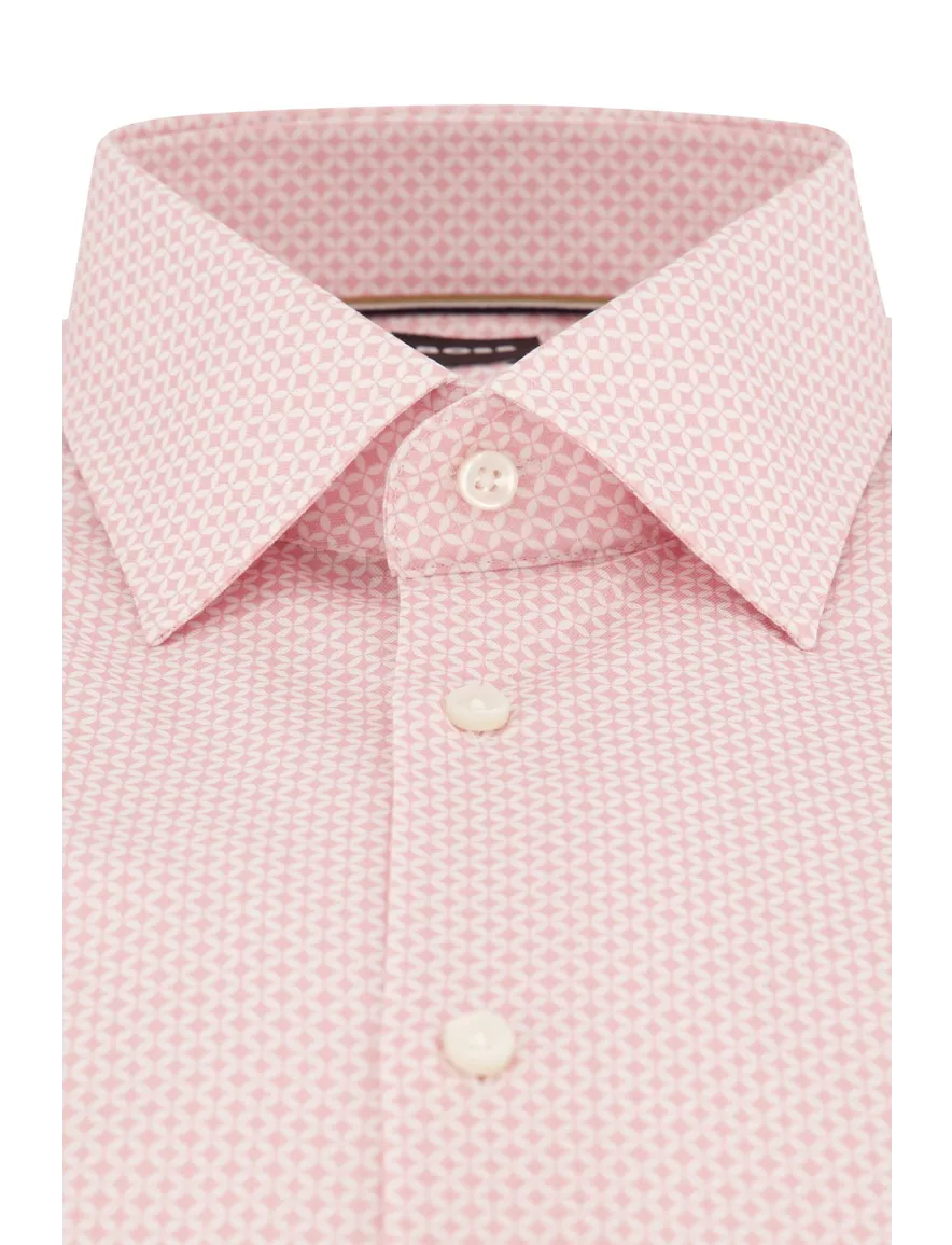 BOSS H-Hank overhemd slim fit roze geprint