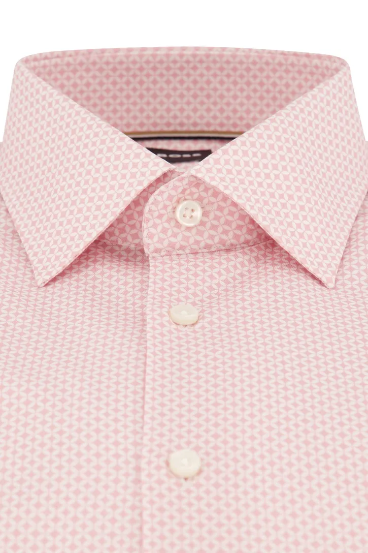 BOSS overhemd slim fit roze geprint