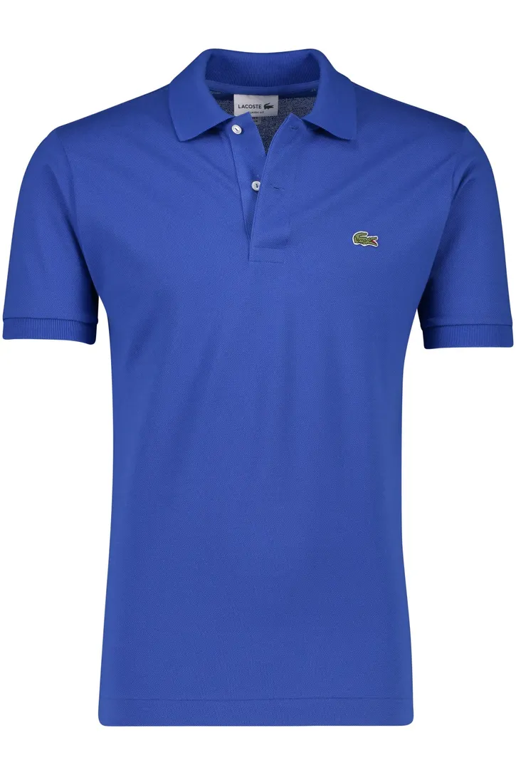Lacoste polo korte mouw wijde fit 2-knoops blauw katoen