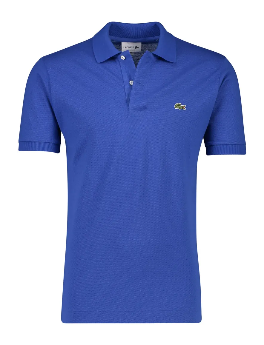 Lacoste polo wijde fit blauw katoen 2-knoops korte mouw