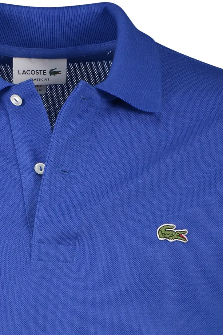Lacoste polo korte mouw wijde fit 2-knoops blauw katoen