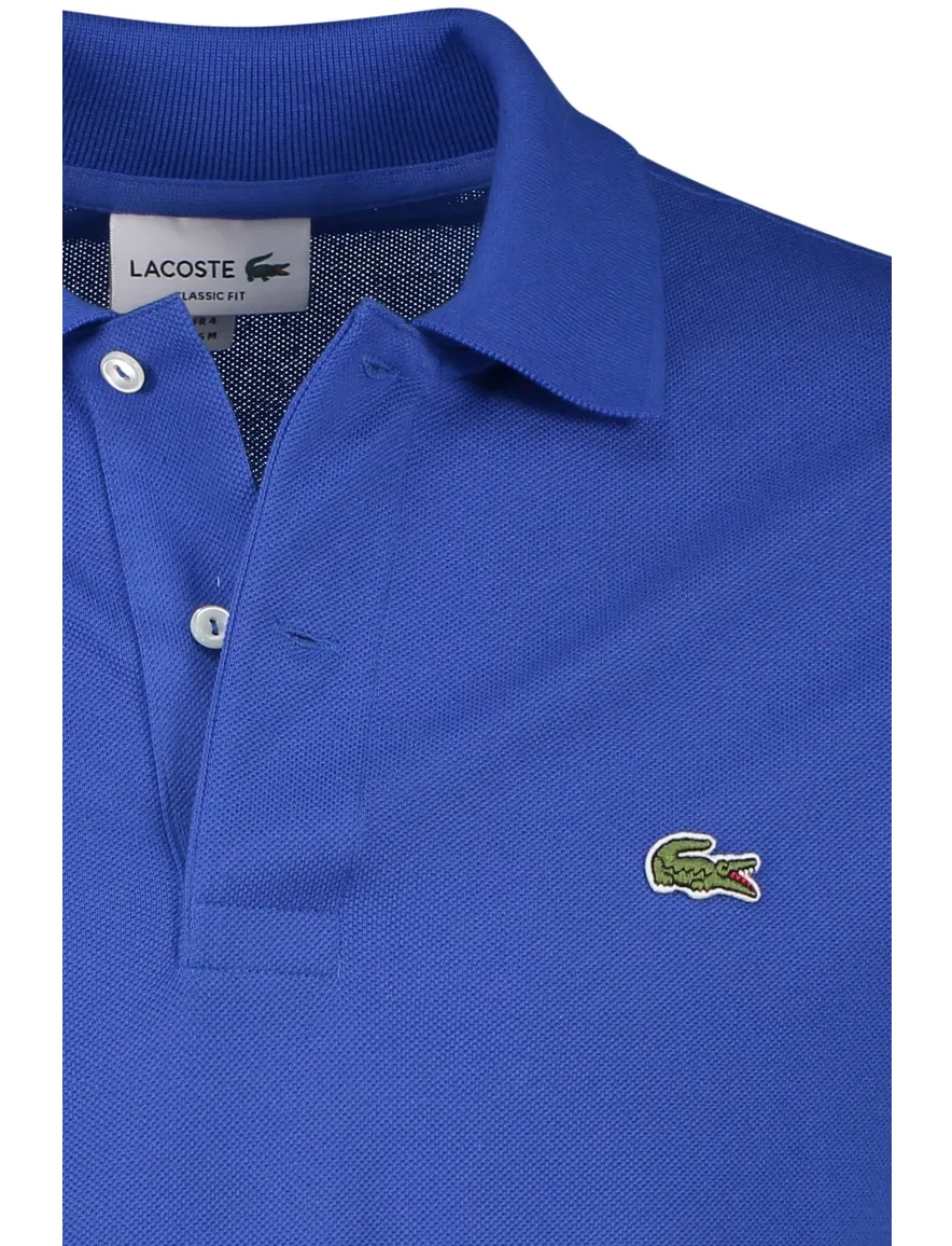 Lacoste polo wijde fit blauw katoen 2-knoops korte mouw