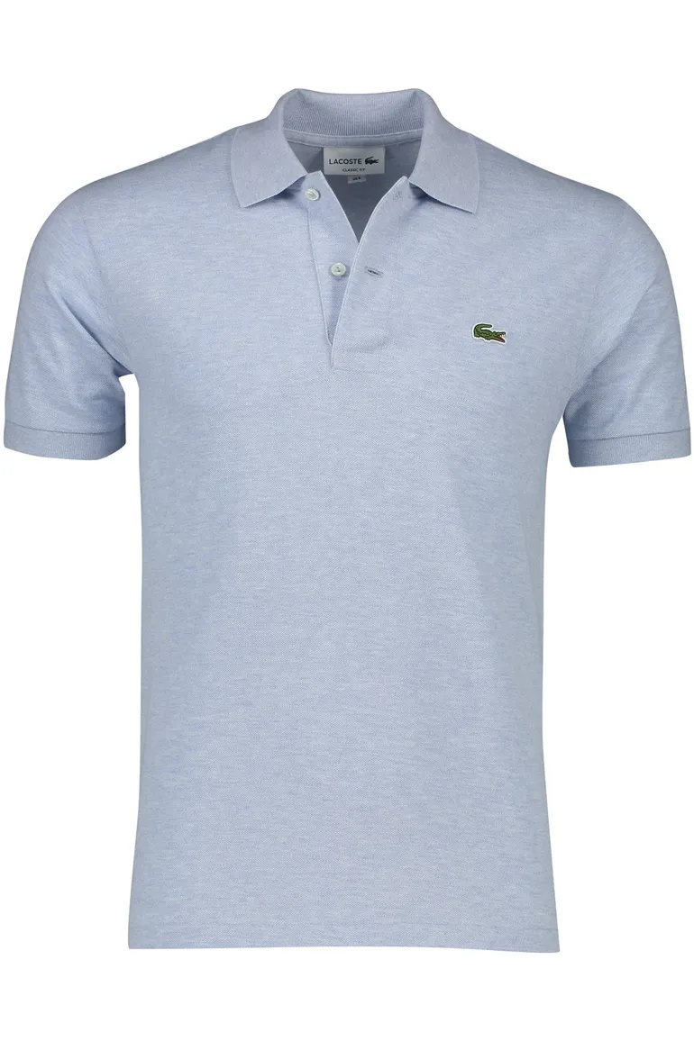 Lacoste polo wijde fit lichtblauw gemêleerd