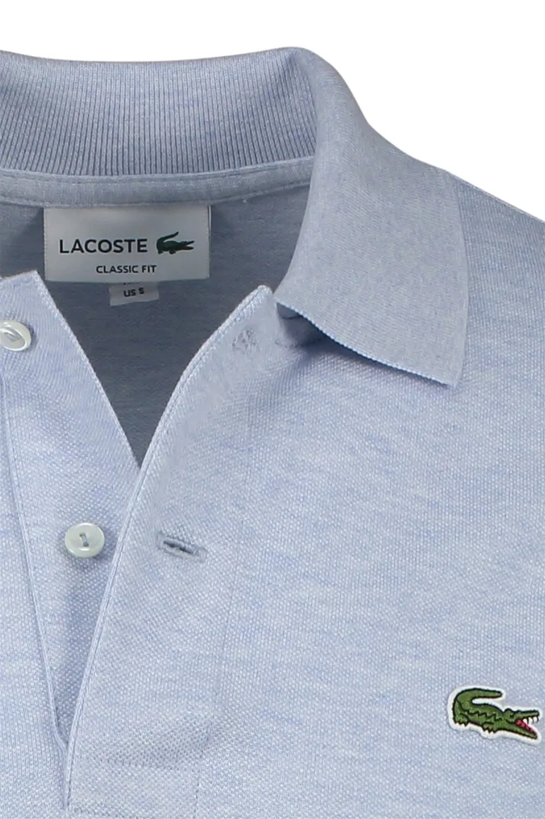 Lacoste polo wijde fit lichtblauw gemêleerd