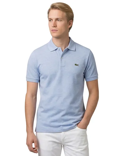 Lacoste Lacoste polo gemêleerd lichtblauw