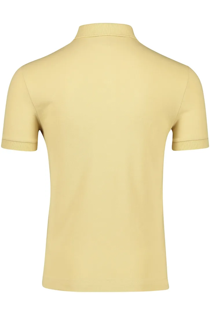 3-knoops Lacoste polo regular fit camel korte mouw katoen