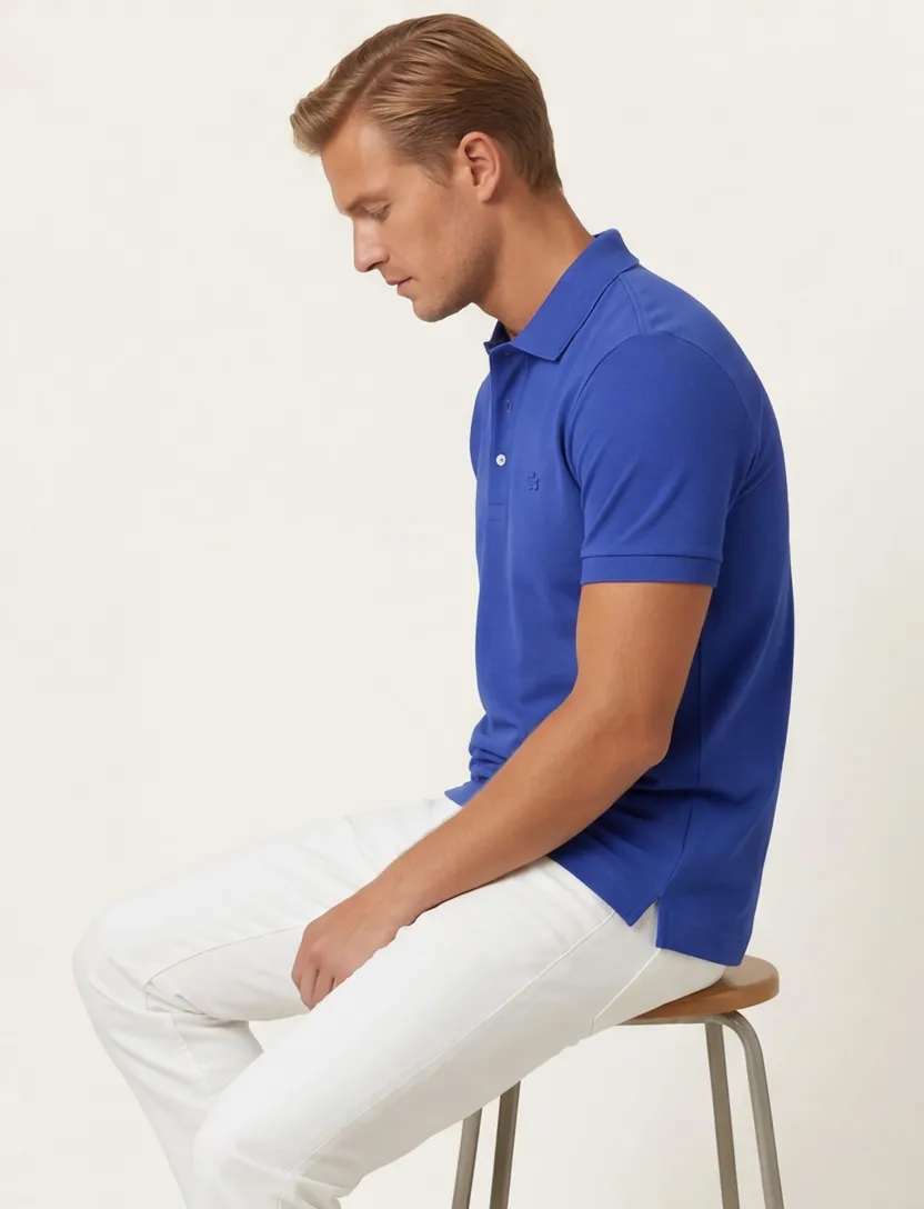 Lacoste polo blauw katoen normale fit