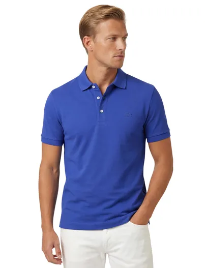 Lacoste Lacoste polo blauw effen katoen normale fit
