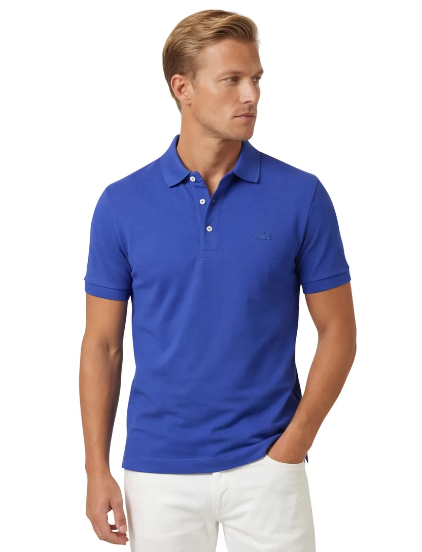 Lacoste polo blauw katoen normale fit