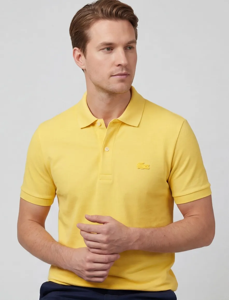 Lacoste polo geel regular fit