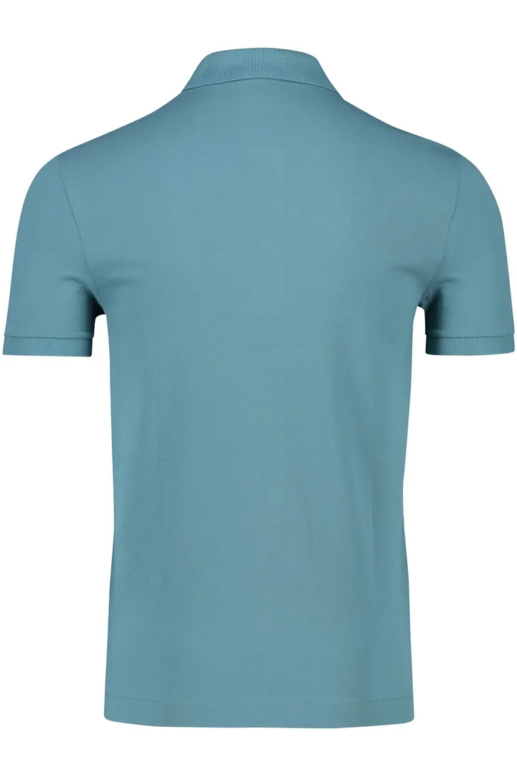 Katoenen Lacoste polo normale fit effen blauw
