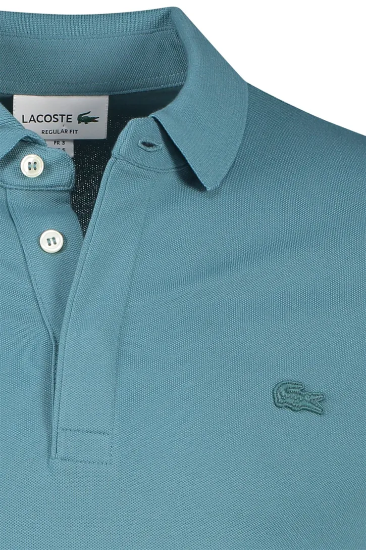 Katoenen Lacoste polo normale fit effen blauw