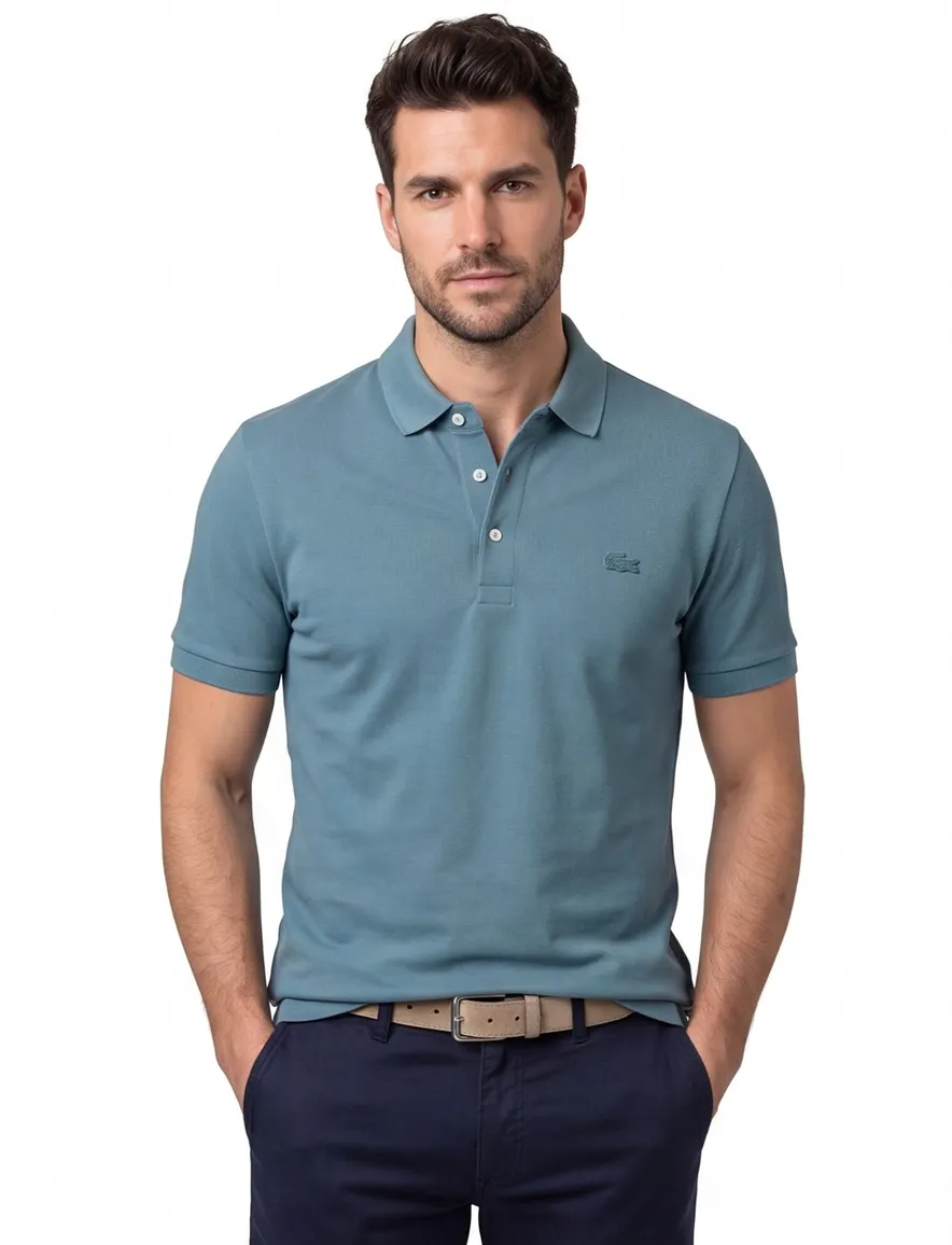 Lacoste polo normale fit blauw katoen