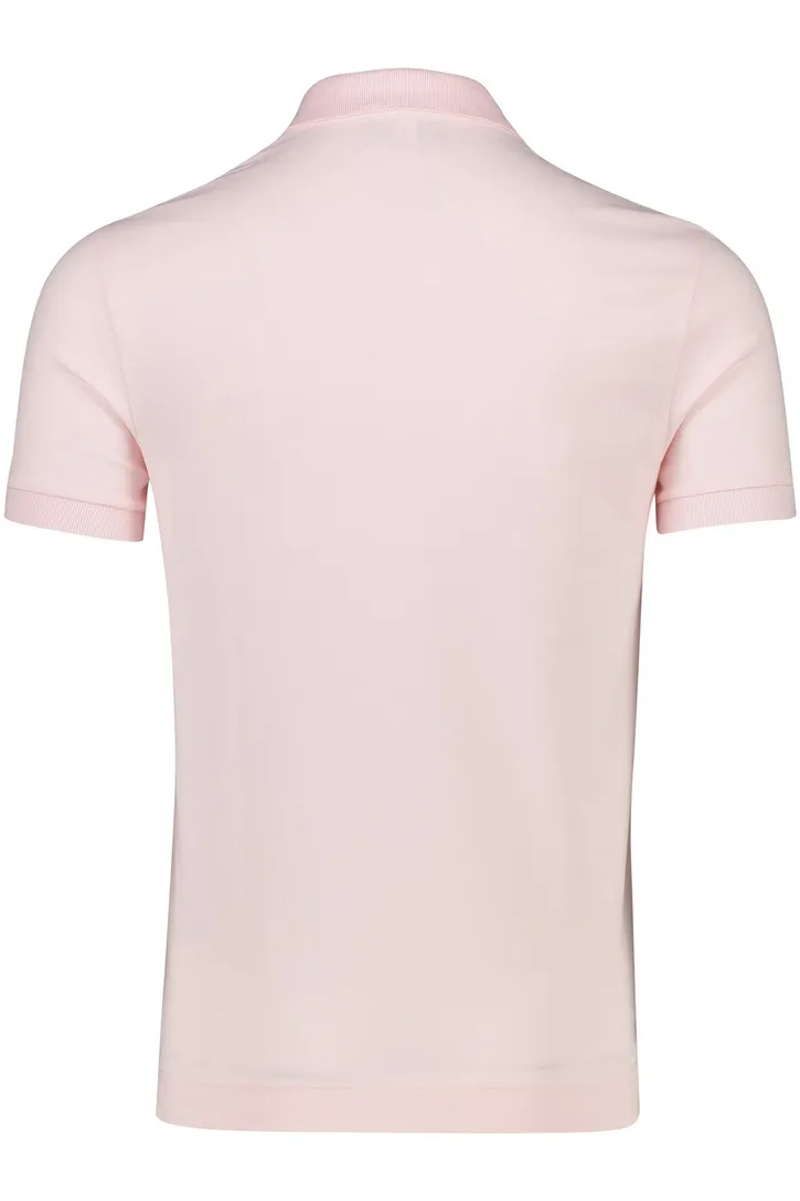 Lacoste polo katoen regular fit roze 3-knoops korte mouw