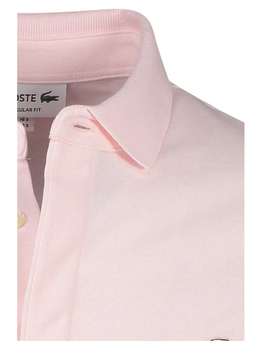 3-knoops Lacoste polo korte mouw fit roze katoen regular fit
