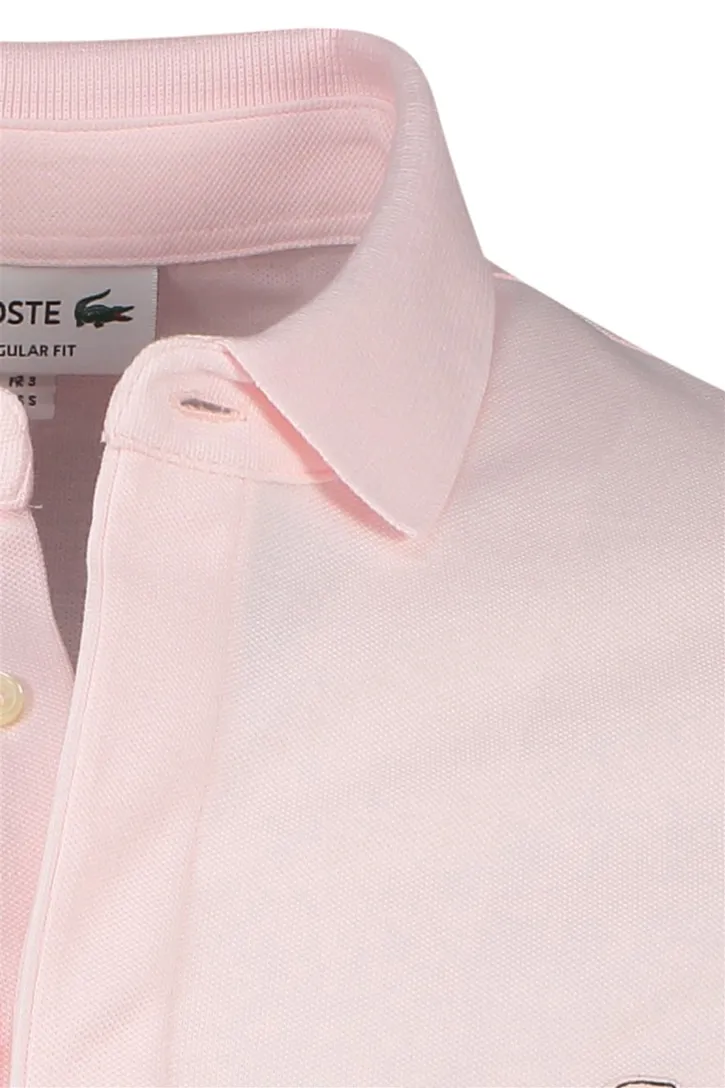 Lacoste polo katoen regular fit roze 3-knoops korte mouw