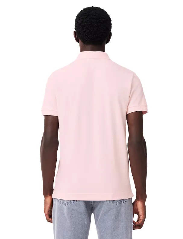 Lacoste polo katoen regular fit roze 3-knoops korte mouw