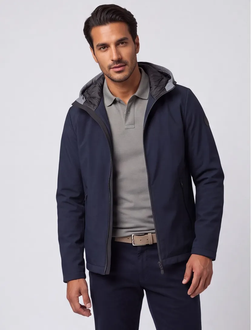 People of Shibuya tussenjas donkerblauw normale fit