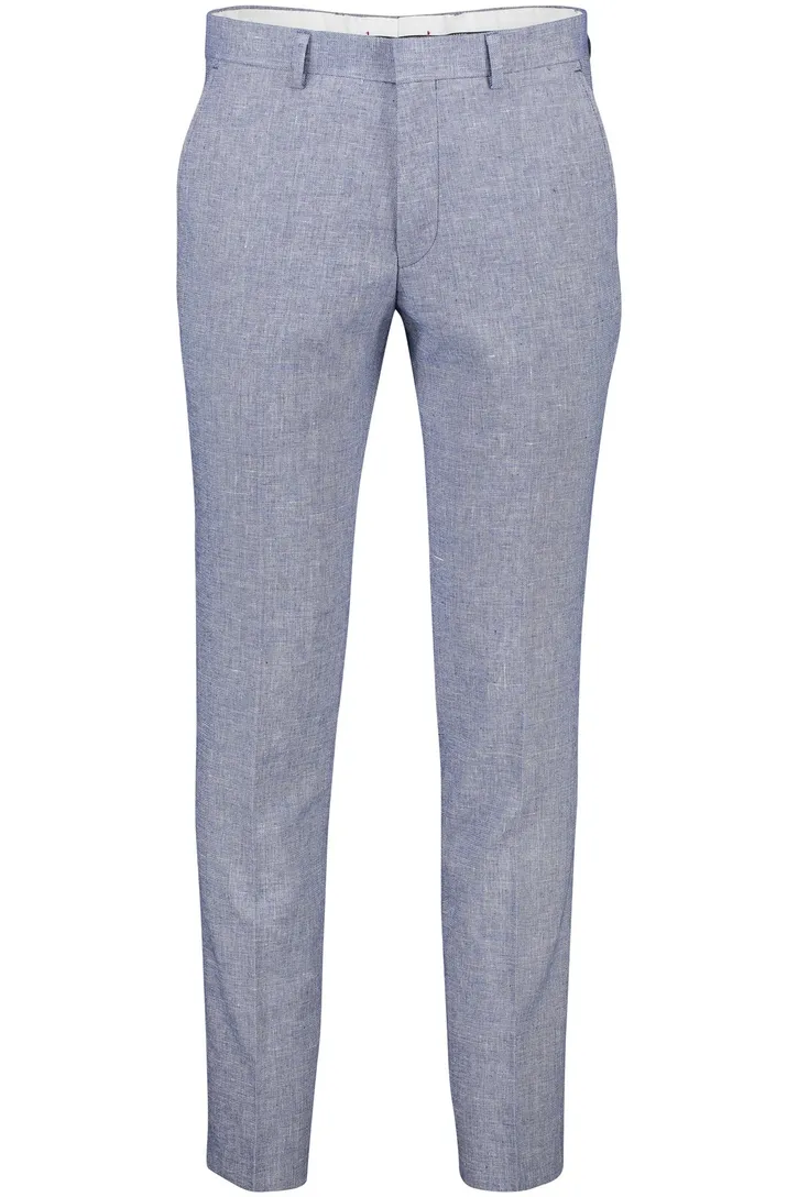 Roy Robson slim fit pantalon mix en match blauw effen linnen