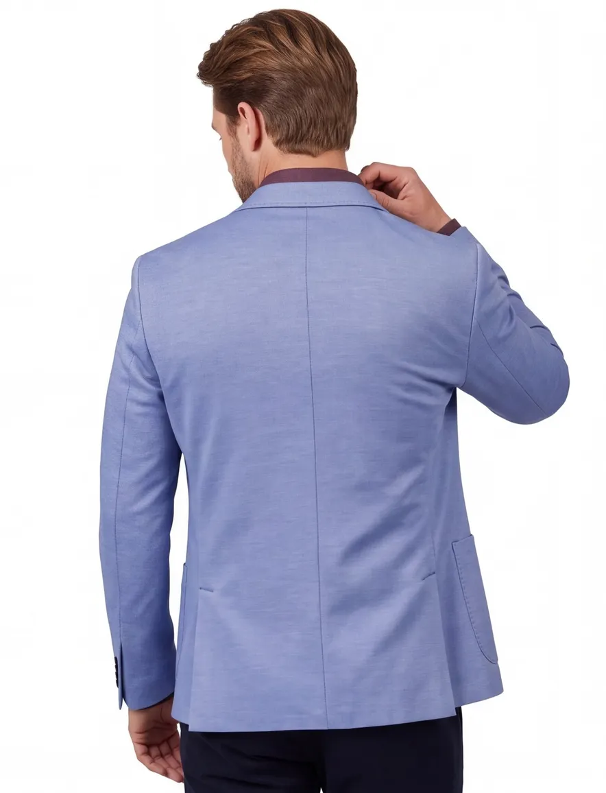 Roy Robson colbert lichtblauw katoen regular fit Jersey
