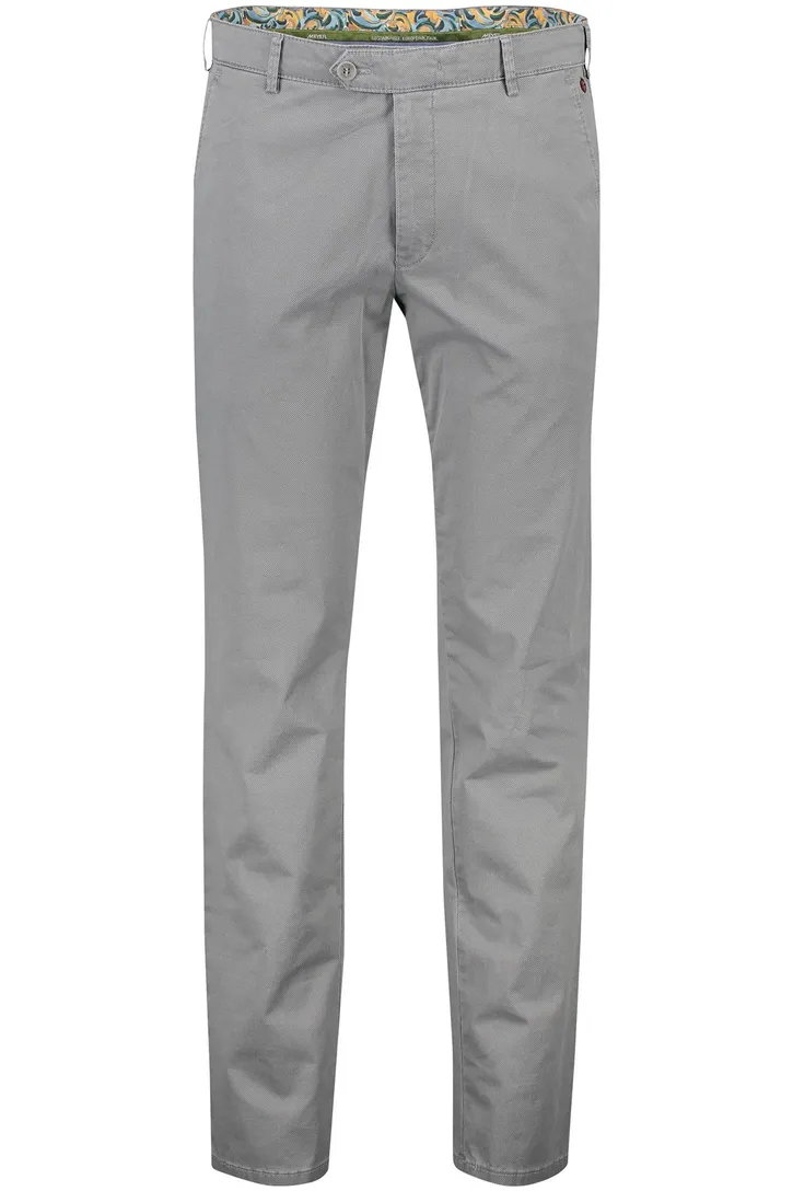 Meyer katoenen pantalon perfect fit Bonn grijs gemêleerd