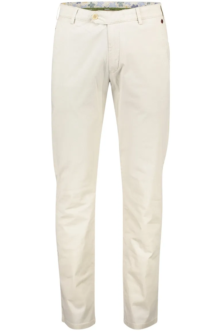 Meyer katoenen broek Bonn effen creme normale fit