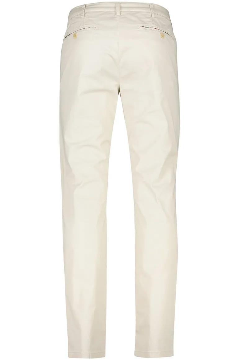 Meyer katoenen broek Bonn effen creme normale fit